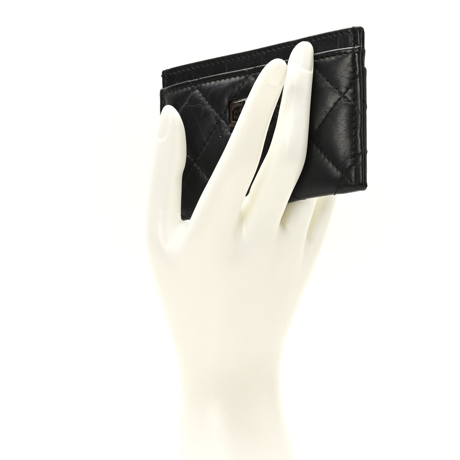 Chanel Aged Calfskin Quilted Reissue Card Holder So Black 2 of 10