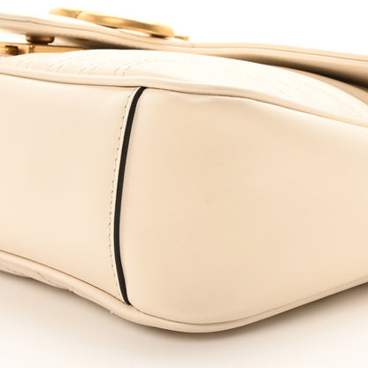 Gucci Calfskin Matelasse Small GG Marmont Shoulder Bag White 10 of 11