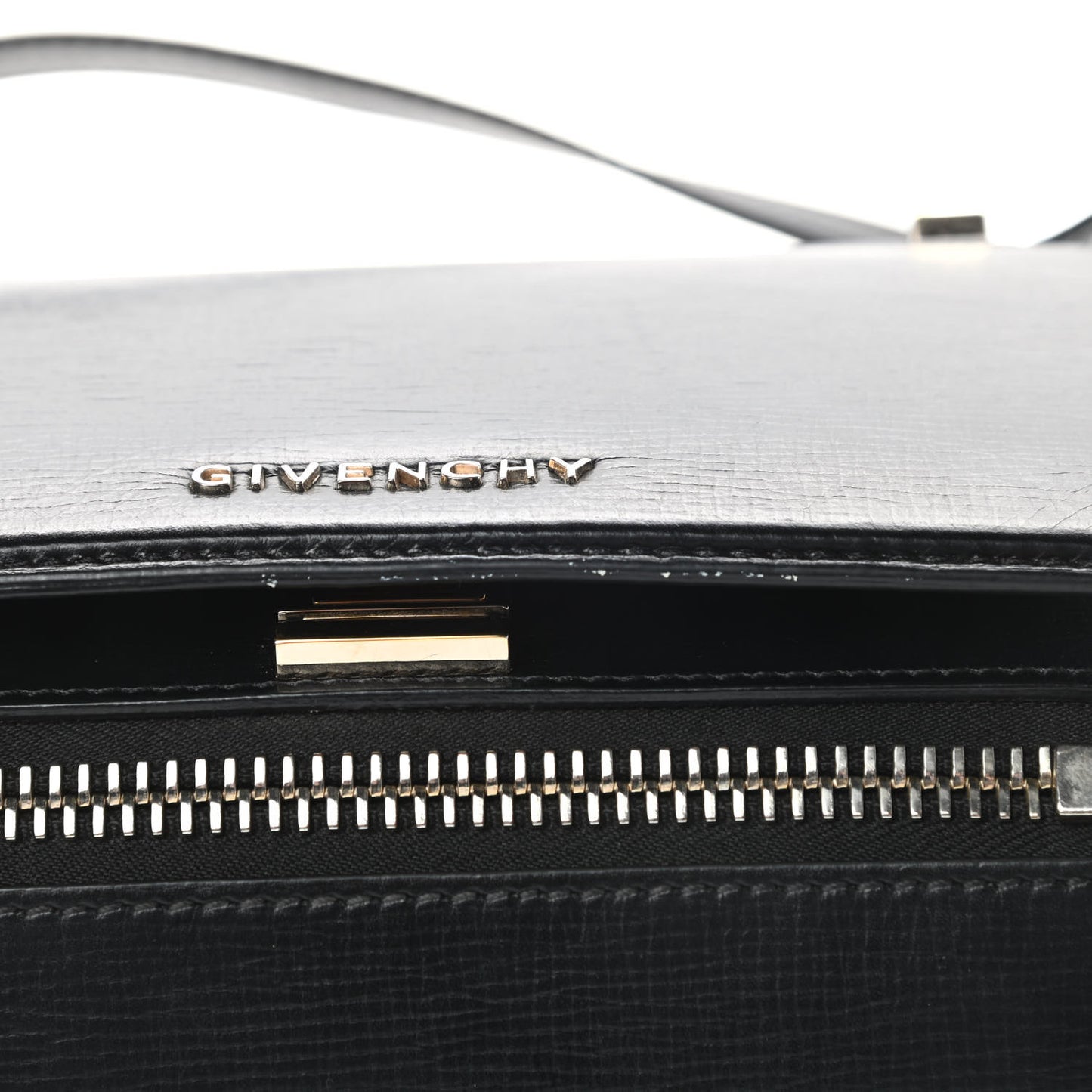 Textured Calfskin Mini Pandora Box Crossbody Bag Black