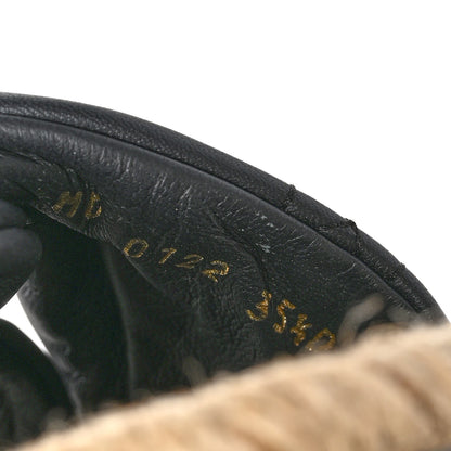 Christian Dior Calfskin Cannage Dtwist Espadrille Platform Sandals 35.5 Black 6 of 9