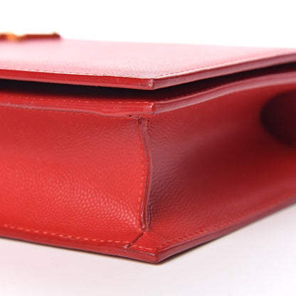 Saint Laurent Grain De Poudre Classic Monogram Kate Clutch New Red 11 of 11