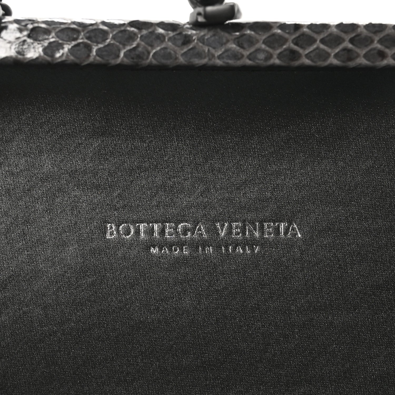 Bottega Veneta Satin Ayers Intrecciato Chain Knot Clutch Grey 6 of 9