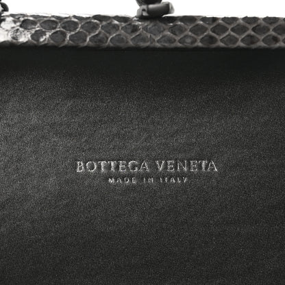 Bottega Veneta Satin Ayers Intrecciato Chain Knot Clutch Grey 6 of 9