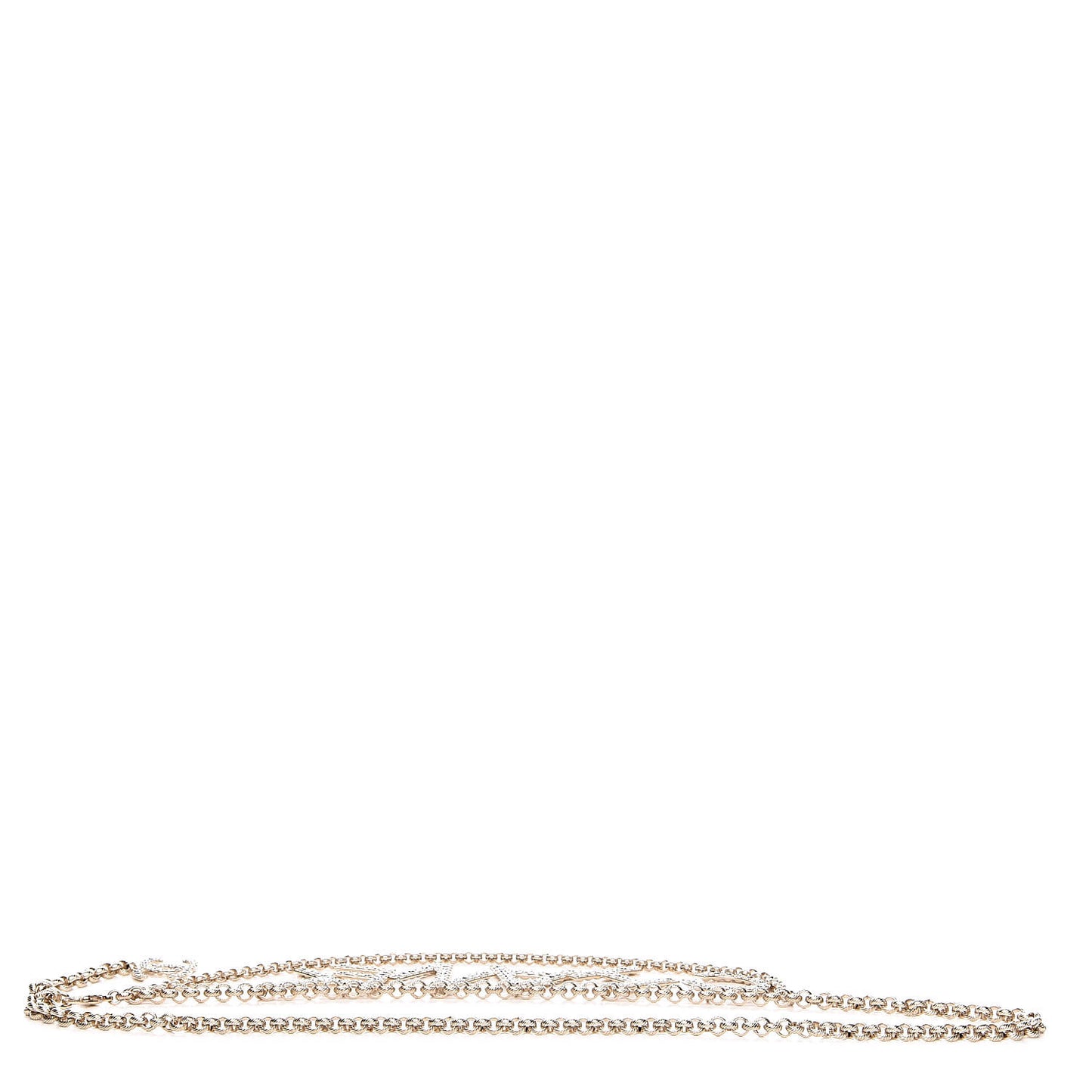Metal Crystal 90's Icon Logo Chain Belt Gold