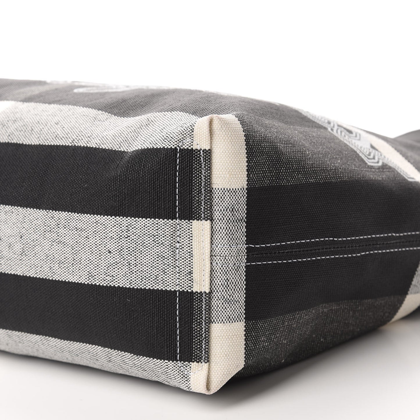 Coated Canvas Mega Check Medium Doodle Tote Black White