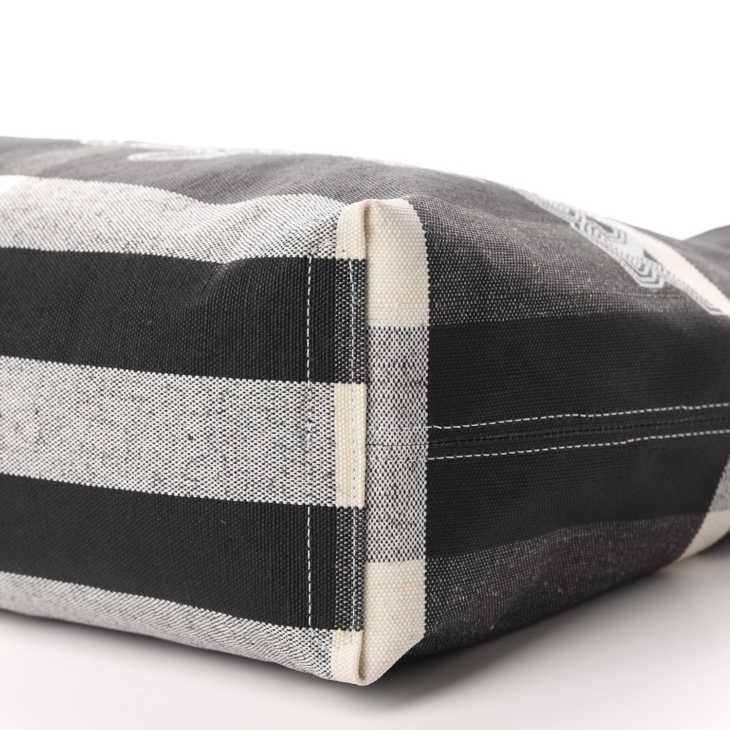 Burberry Coated Canvas Mega Check Medium Doodle Tote Black White 7 of 9