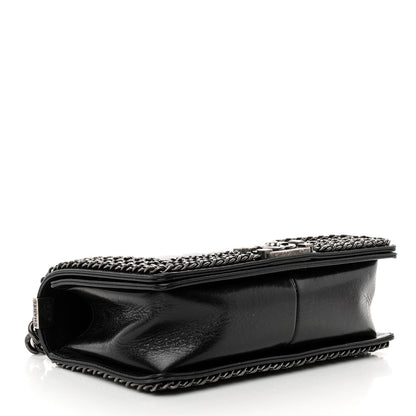 Chanel Glazed Calfskin Quilted Medium Chain Around Boy Flap Black 4 of 12