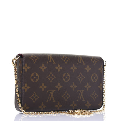 Louis Vuitton Monogram Pochette Felicie Chain Wallet Fuchsia 3 of 15