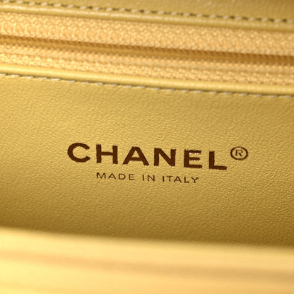 Chanel Caviar Quilted Medium CC Filigree Vanity Case Yellow 6 of 10