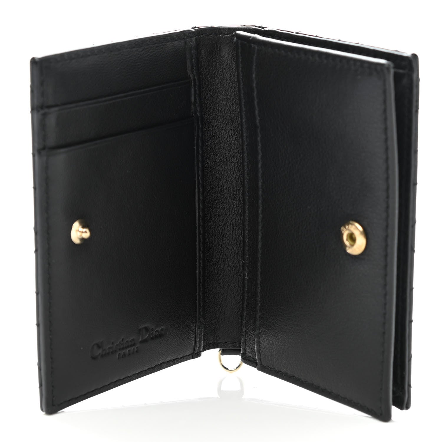 Christian Dior Patent Cannage Small Lady Dior Flap Card Holder Black 5 of 8