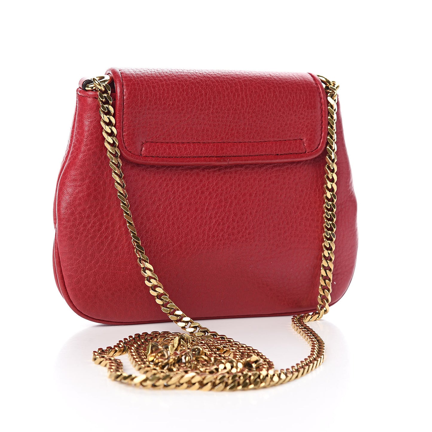 Pebbled Calfskin Small 1973 Chain Shoulder Bag Red