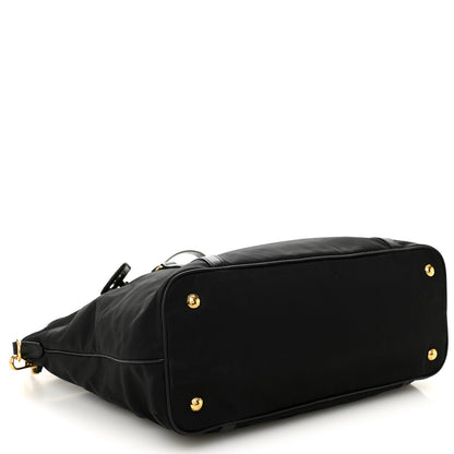 Prada Tessuto Nylon Saffiano Tote Black 4 of 11