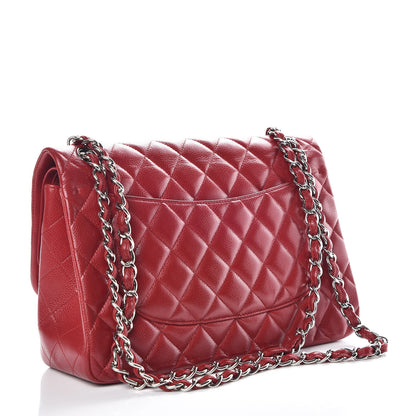 Chanel Caviar Quilted Jumbo Double Flap Red 3 of 12