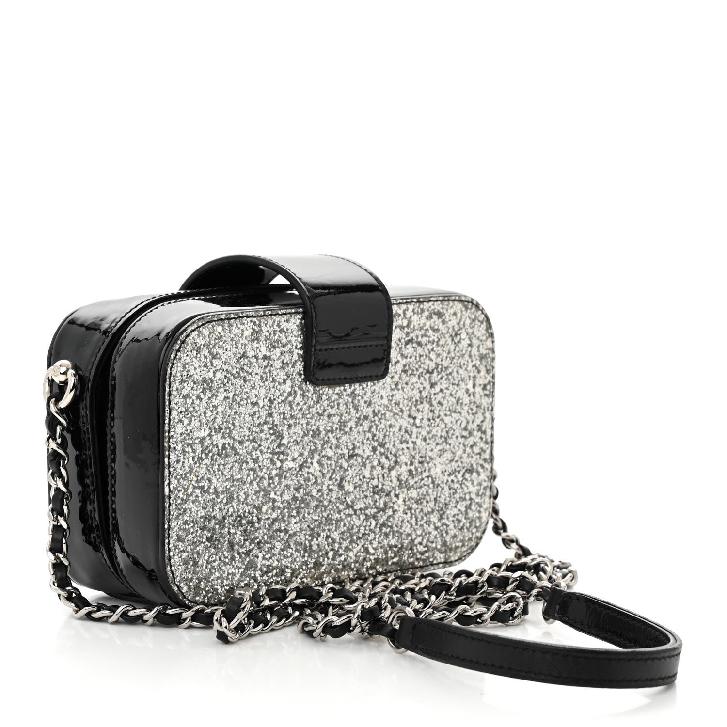 Chanel Glitter Patent Evening On The Moon Camera Case Silver 3 of 10