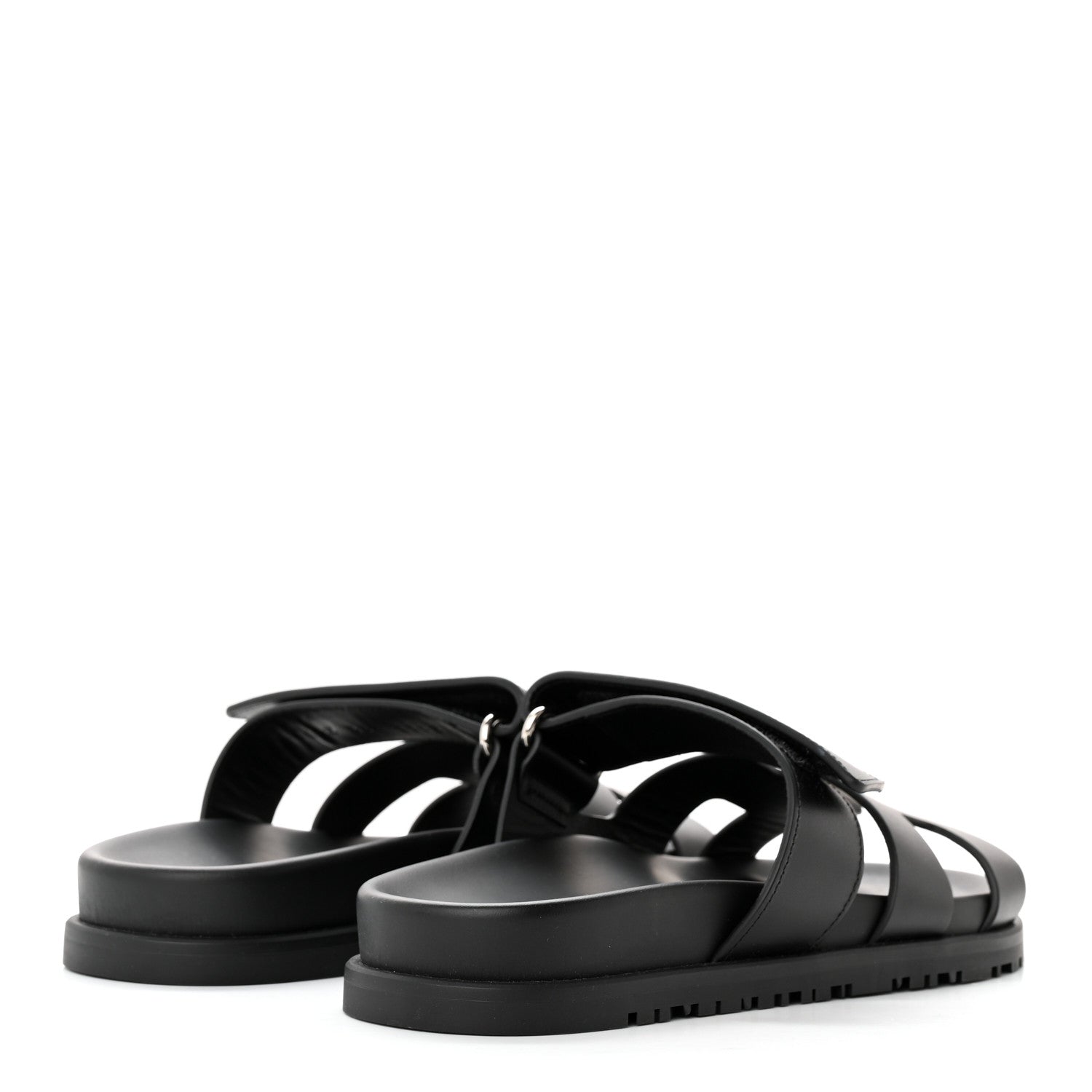Hermes Calfskin Womens Chypre Sandals 35.5 Black 4 of 8