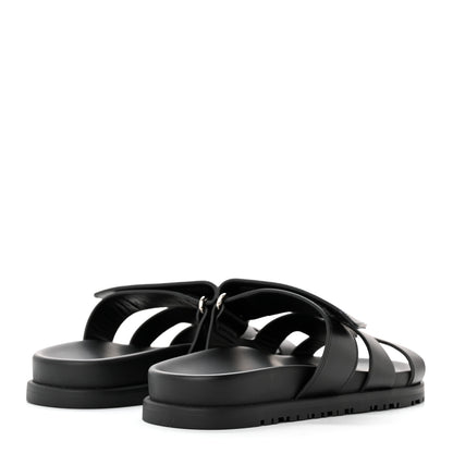 Hermes Calfskin Womens Chypre Sandals 35.5 Black 4 of 8