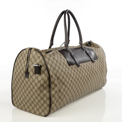 Gucci Coated Canvas Monogram Large Carry On Duffle Bag Brown 3 of 8