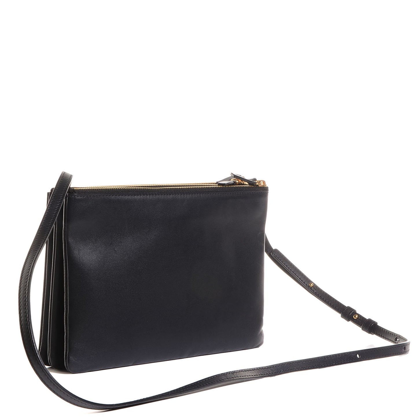 Lambskin Large Trio Crossbody Bag Navy Blue