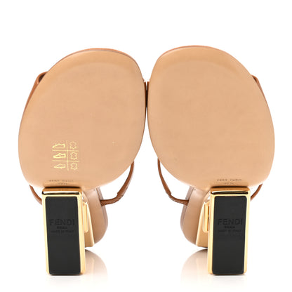 Fendi Calfskin Fendi First 95mm Slide Sandals 37.5 Caramello 13 of 16