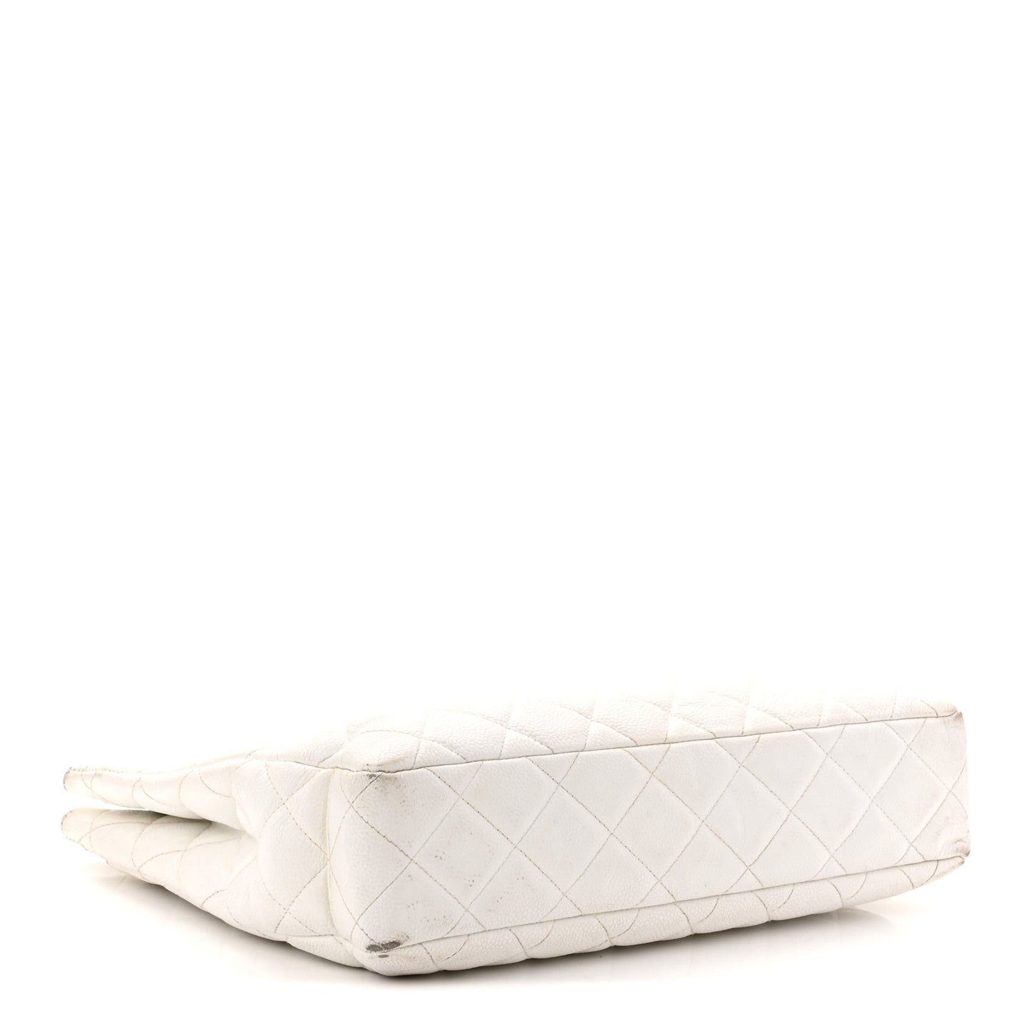 Caviar Quilted Shopper Tote White