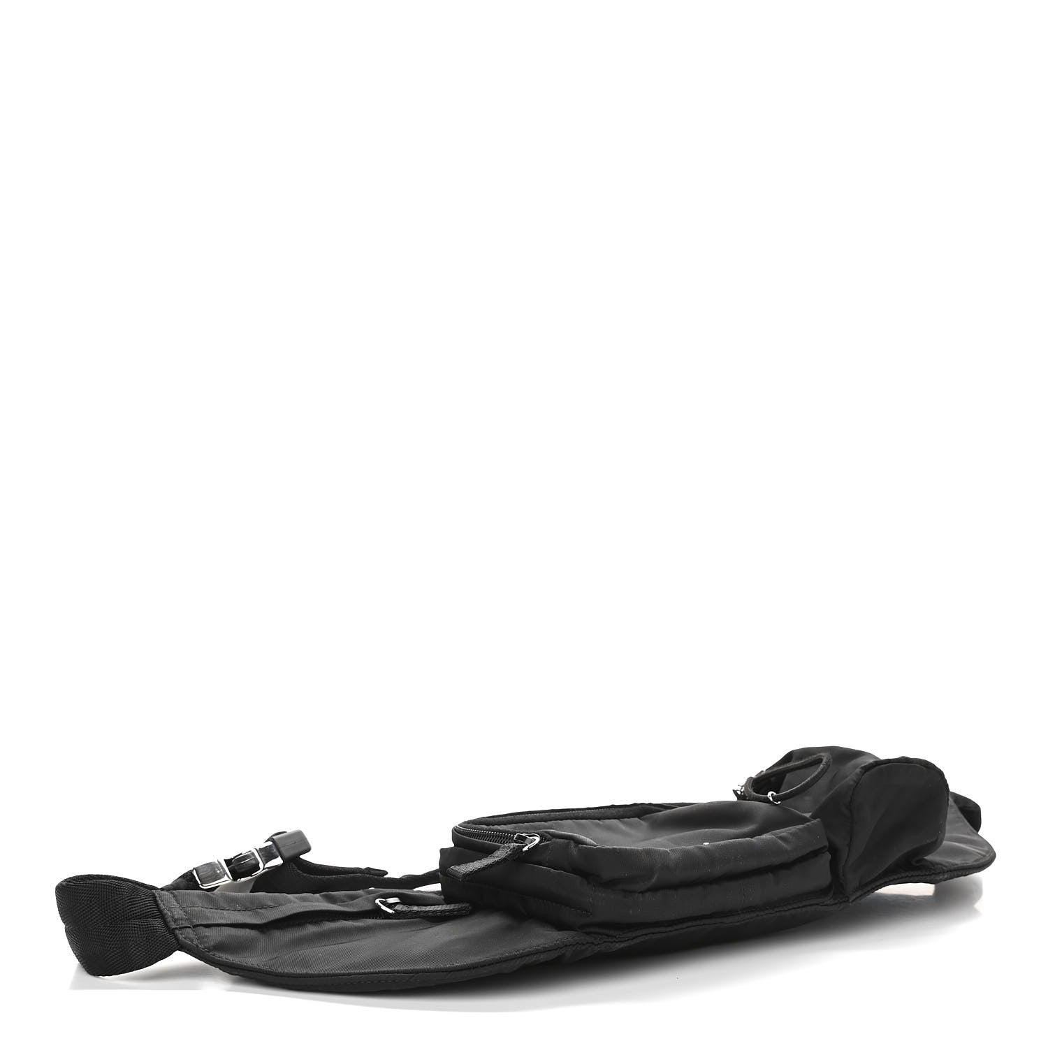Prada Nylon Metal Triple Pocket Belt Bag Black 4 of 11