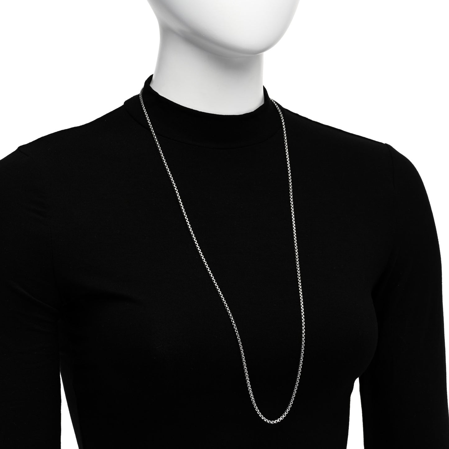 Sterling Silver 14K Yellow Gold 2.7mm Box Chain Necklace 34"