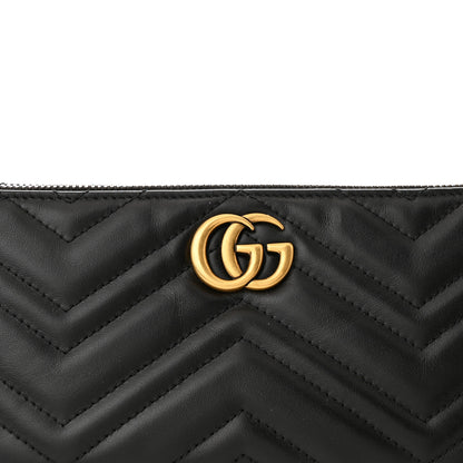 Gucci Calfskin Matelasse Chevron GG Marmont Sling Shoulder Bag Black 8 of 10