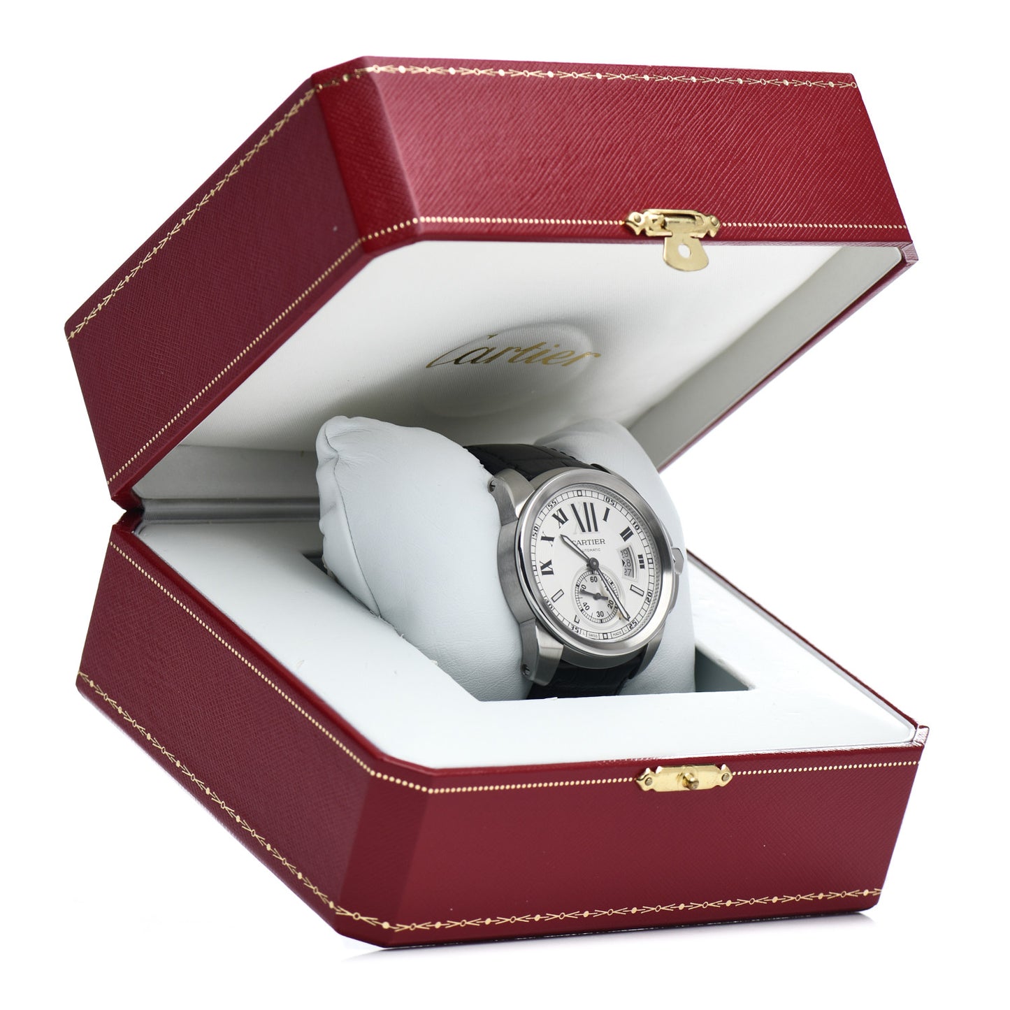 Stainless Steel Alligator 42mm Calibre de Cartier Automatic Watch