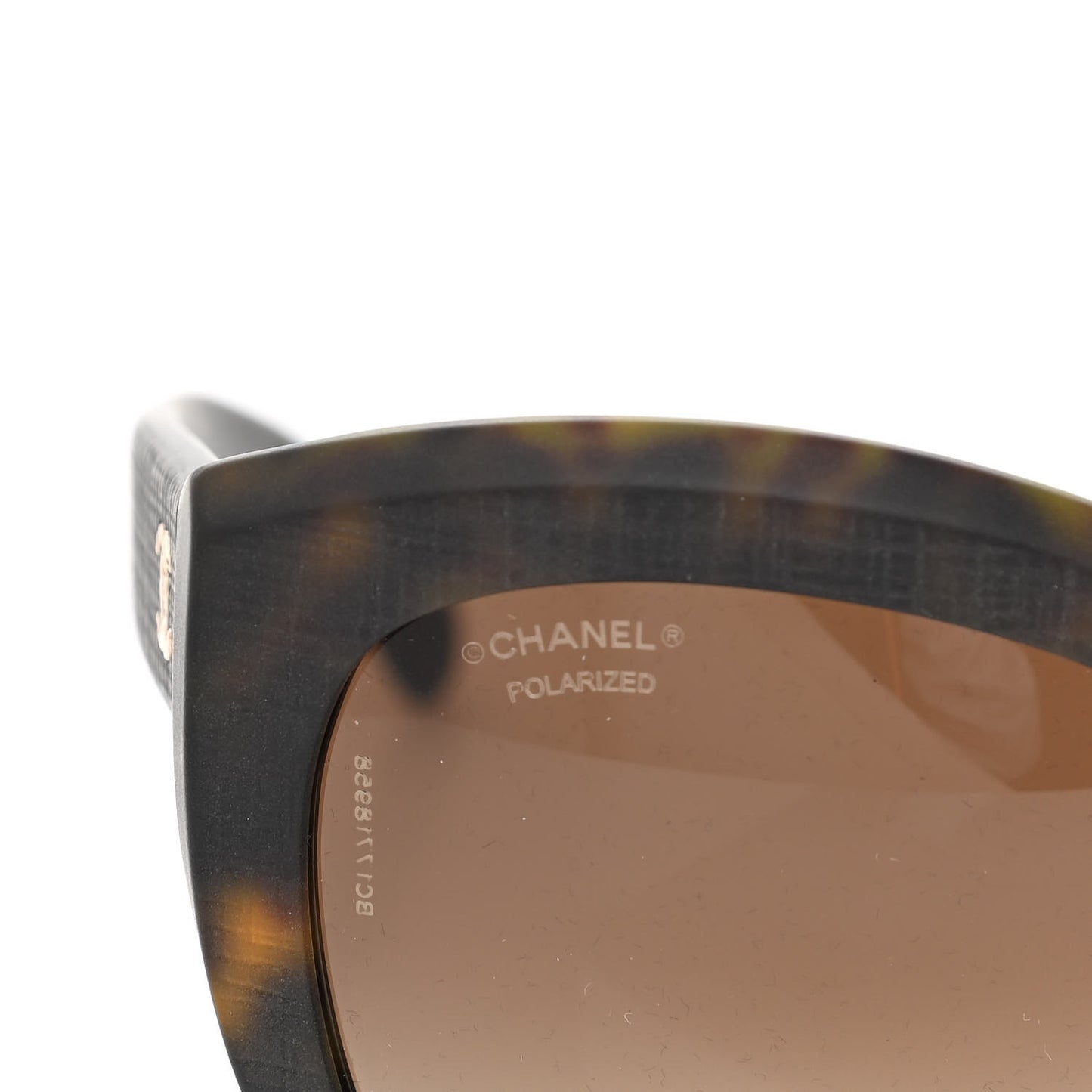 Tweed Effect CC Polarized Butterfly Signature Sunglasses 5332 Havana