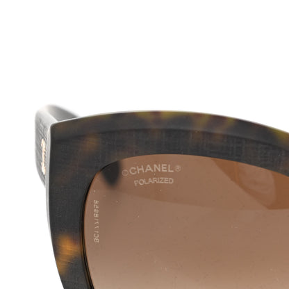 Chanel Tweed Effect CC Polarized Butterfly Signature Sunglasses 5332 Havana 5 of 8