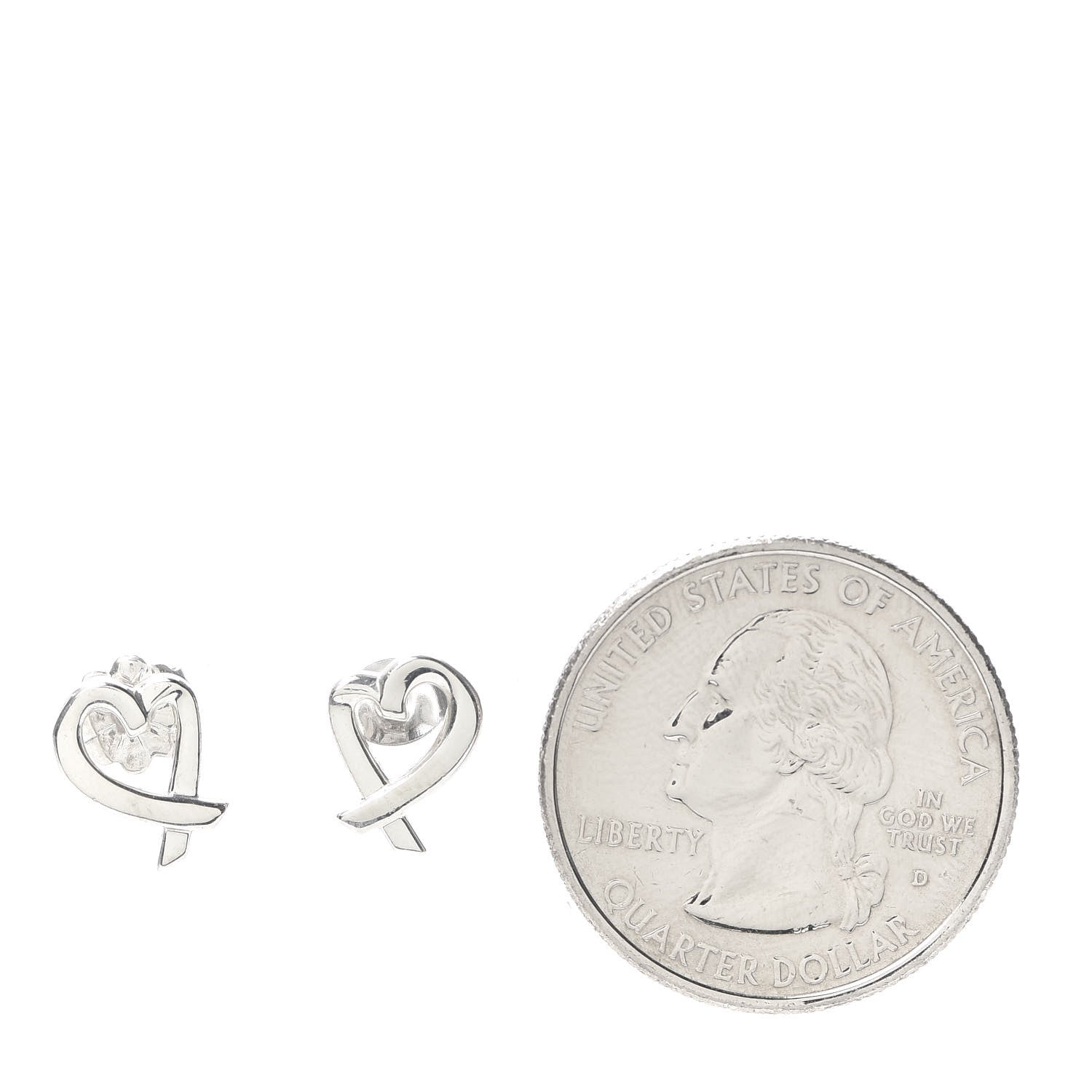 Tiffany Sterling Silver Mini Paloma Picasso Loving Heart Earrings 2 of 4