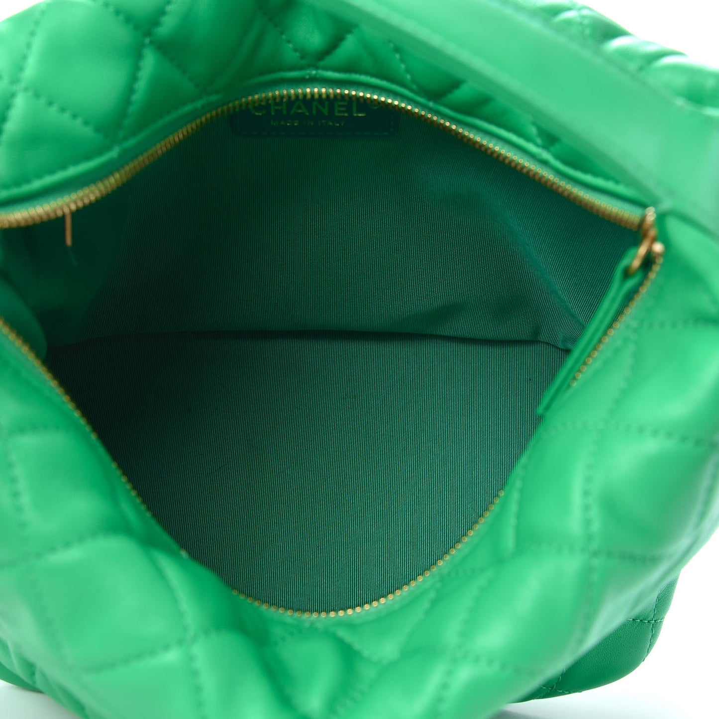 Lambskin Quilted Large Perfect Meeting Hobo Green