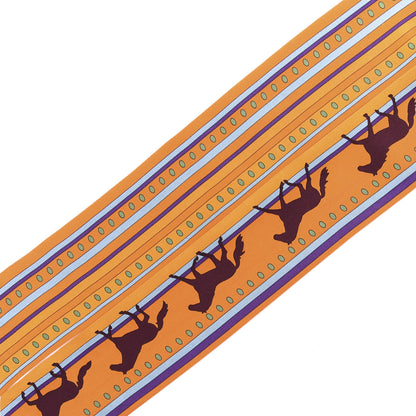 Louis Vuitton HERMES Silk Sequences Twilly Orange Violet Ciel 3 of 4