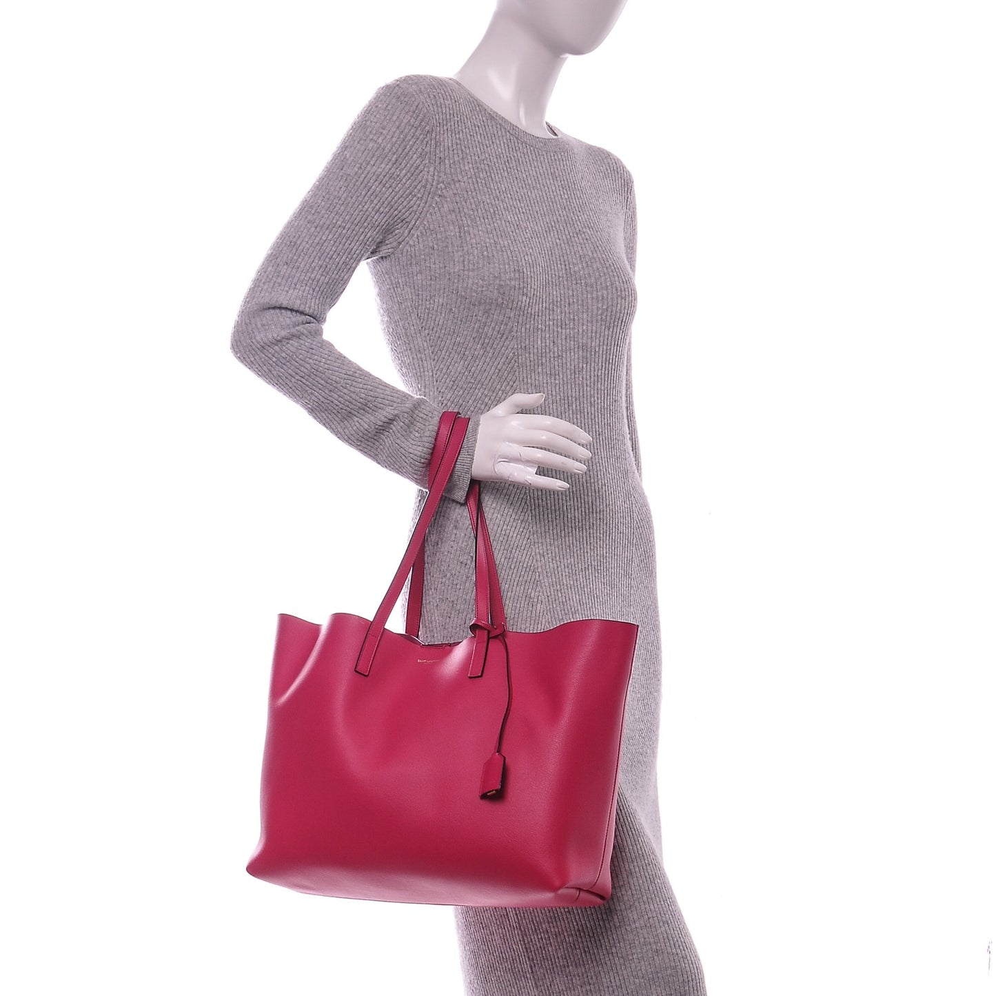 Calfskin Large Shopping Tote Fuchsia