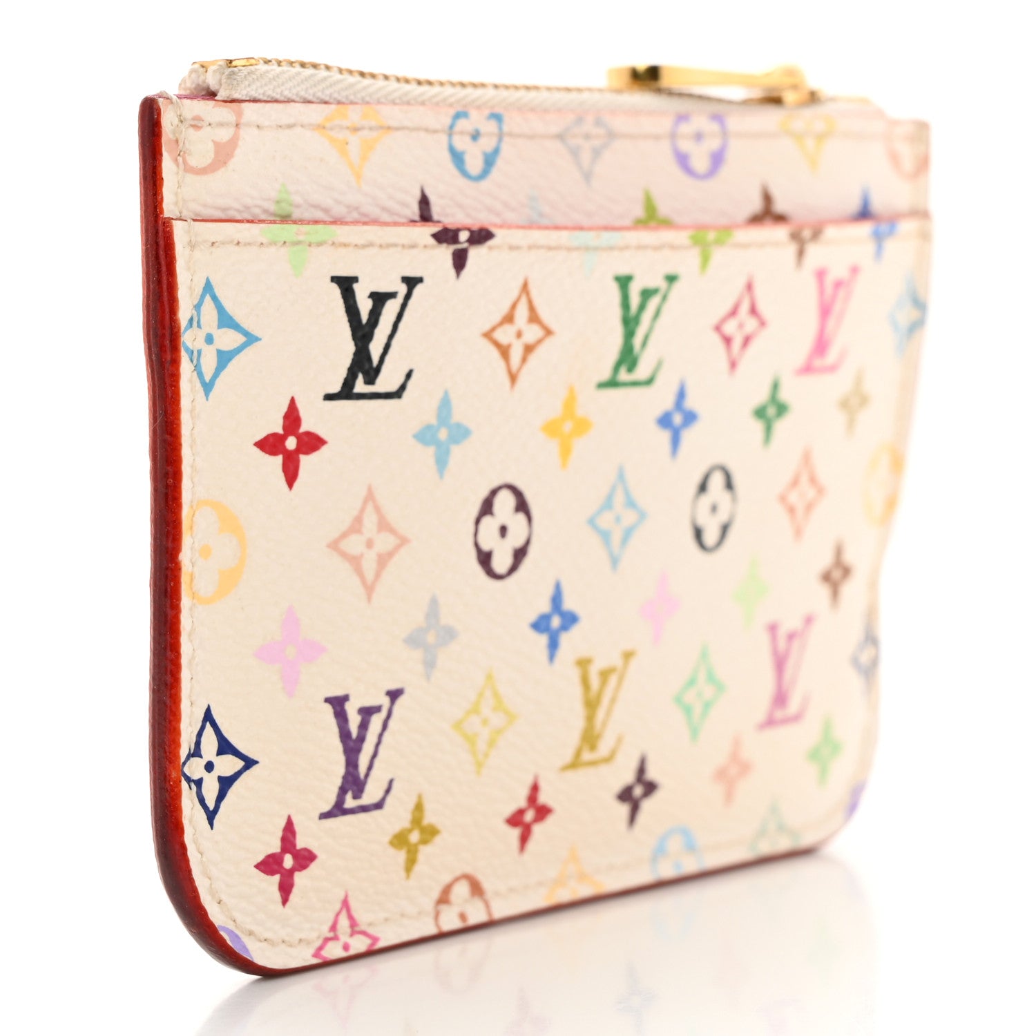 Louis Vuitton Monogram Multicolor Key Pouch White Litchi 3 of 7