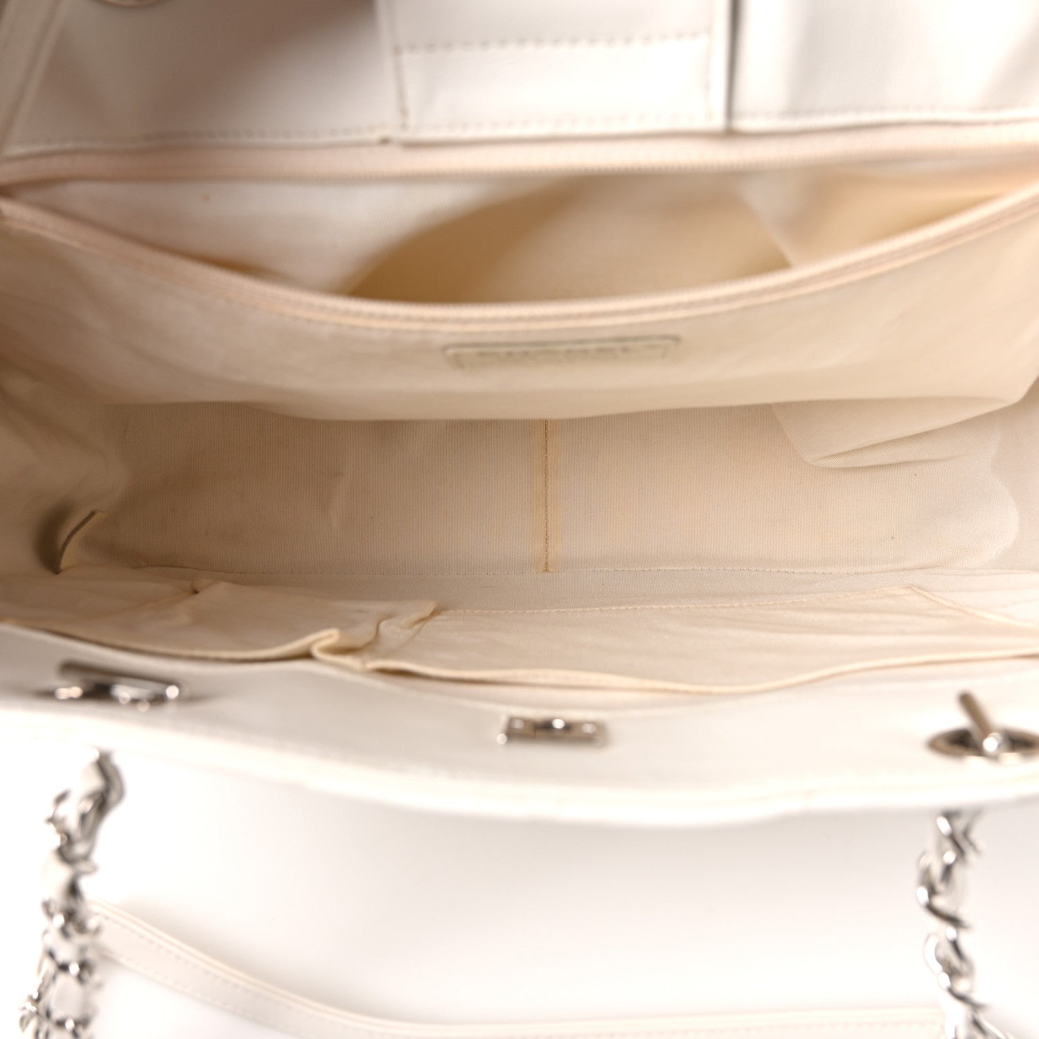 Chanel Calfskin Quilted Large Classic Shopping Tote White 5 of 11