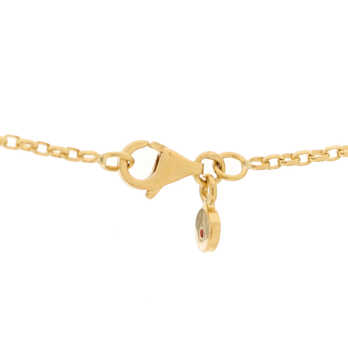 18K Yellow Gold Diamond Enamel Bollicine Pendant Necklace White