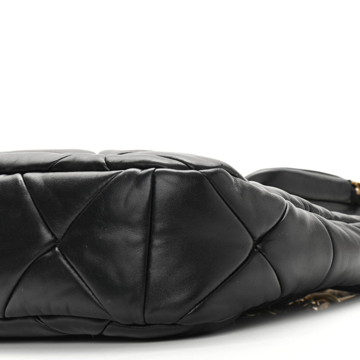 Prada Nappa Re-Nylon Triangle Quilted Patchwork System Shoulder Bag Black 9 of 9