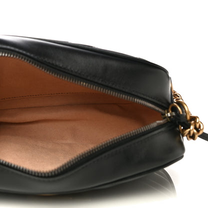 Gucci Calfskin Matelasse Small GG Marmont Chain Shoulder Bag Black 5 of 11