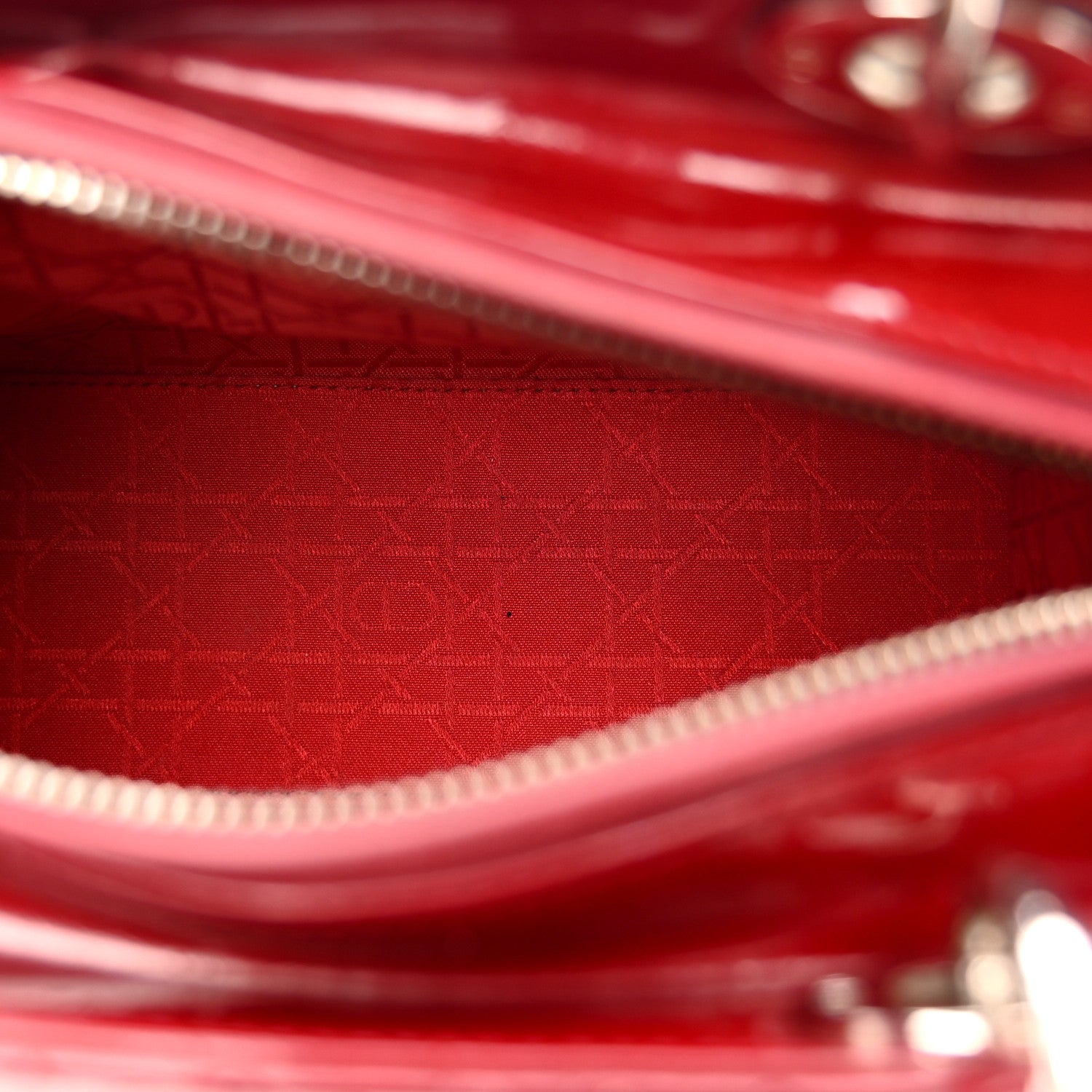 Christian Dior Patent Cannage Medium Lady Dior Red 5 of 10