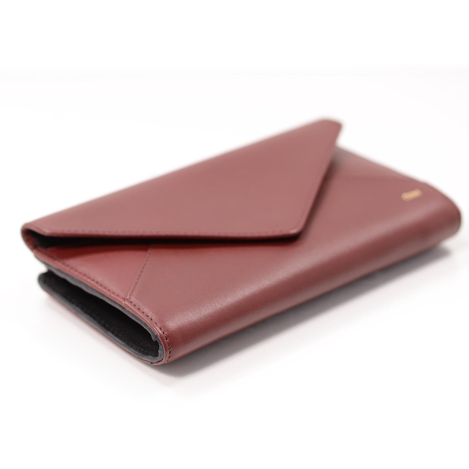 Chloe Leather Envelope Wallet Burgundy 4 of 8