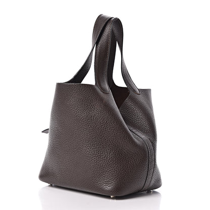 Hermes Taurillon Clemence Picotin 18 PM Chocolate 3 of 11