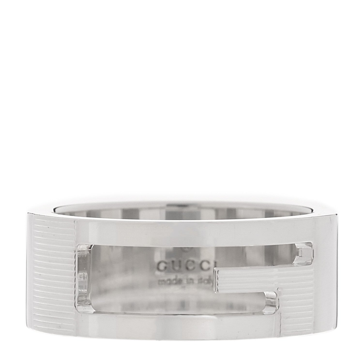 Gucci Sterling Silver G Cutout Ring 55 7.25 1 of 4
