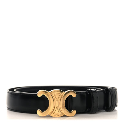 Celine Box Calfskin Medium 25mm Triomphe Belt Black 75 30 Black 1 of 6