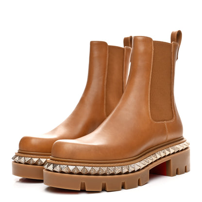 Christian Louboutin Calfskin Studs Emilia Pyraclou Boots 37.5 Terra 4 of 9