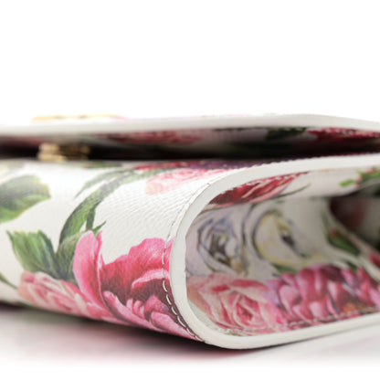 Dolce & Gabbana Dauphine Floral Print Shoulder Bag White Pink 9 of 12