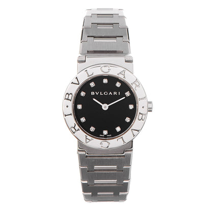 Bulgari Stainless Steel Diamond 26mm Quartz Watch Black 1 of 6