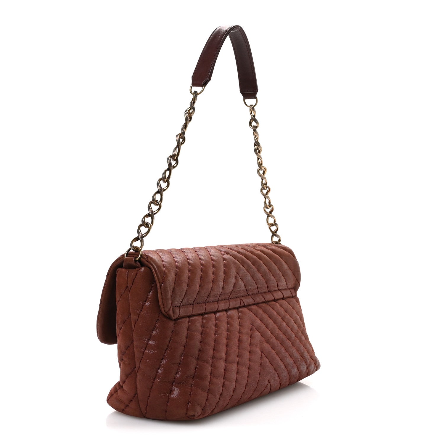 Chanel Iridescent Calfskin Surpique Chevron Flap Burgundy 3 of 10