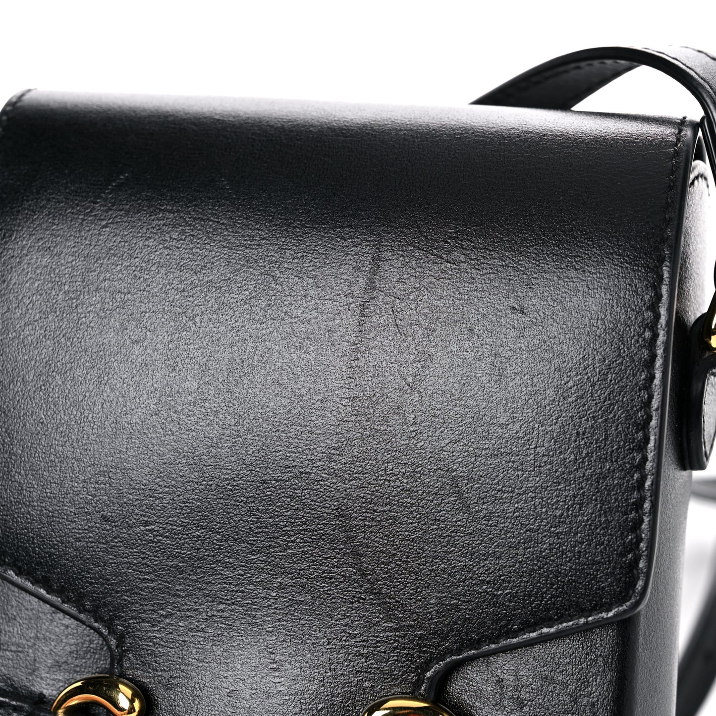 Boarded Plutone Calfskin Mini Horsebit 1955 Crossbody Bag Black