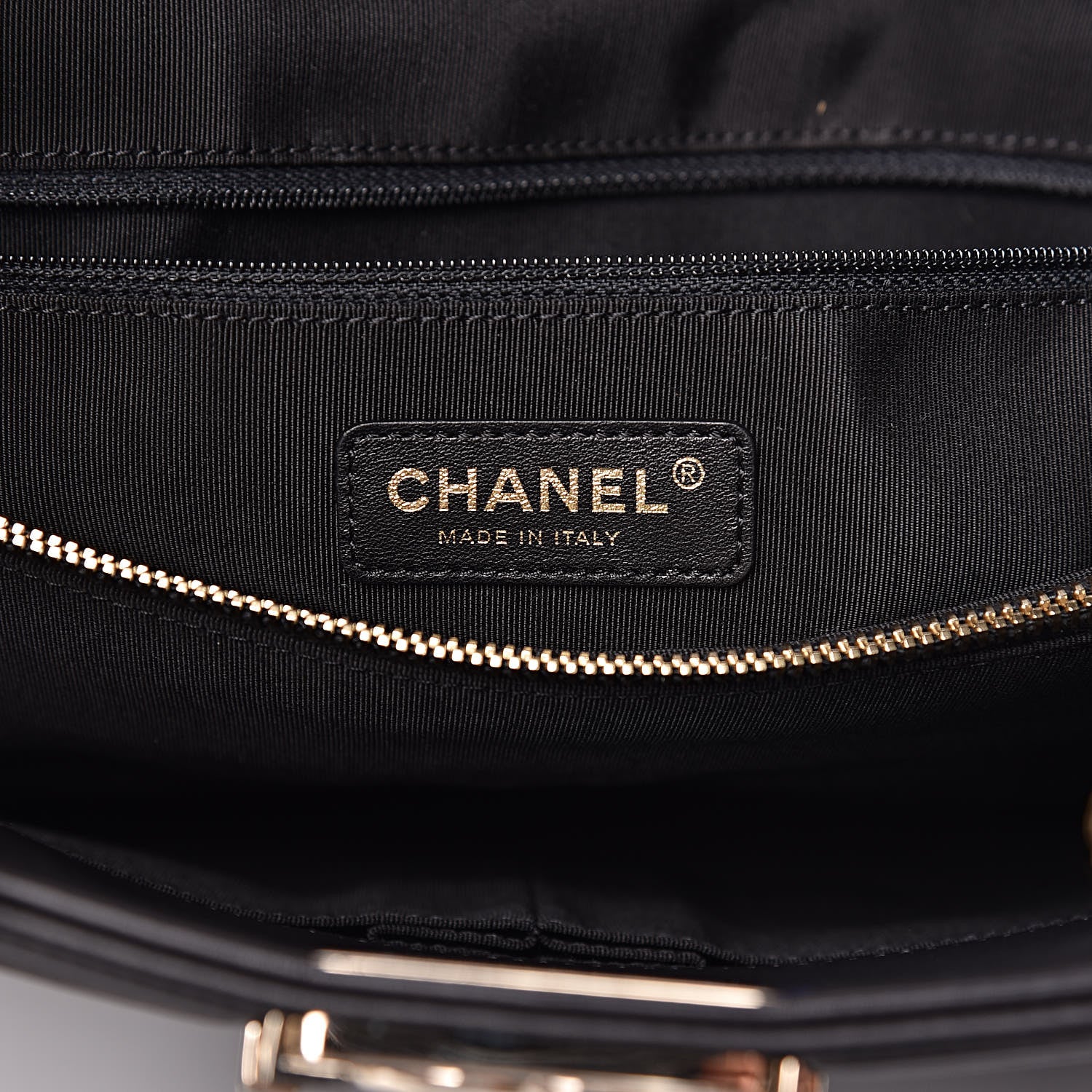 Chanel Calfskin Quilted Boy Shopping Tote Black 6 of 12